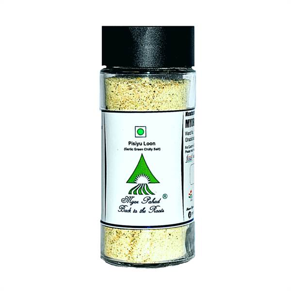 Myor Pahads Exotic Infused Salt Seasoning Range -Garlic Green Chilly (Himalayan Pink Rock Salt)